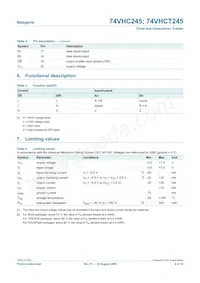 74VHCT245PW/AUJ Datasheet Page 4