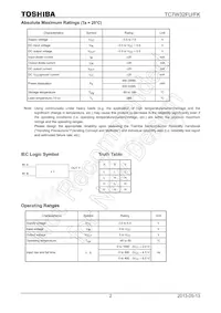 TC7W32FUTE12LF Datasheet Pagina 2