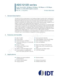 IDTADC1212D105HN-C18 Datasheet Cover