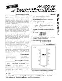 MAX1092BEEG Datasheet Cover