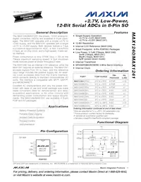 MAX1240AESA/V+T數據表 封面