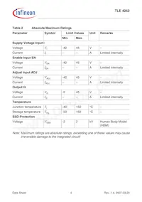 TLE4252DNTMA1 Datasheet Pagina 4