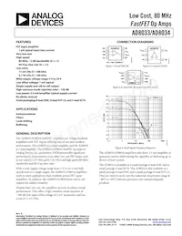 AD8034ARTZ-R2 Datasheet Cover