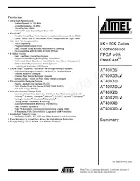 AT40K20-2FQC Datasheet Copertura