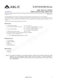 S-89140BC-I8T1U Datasheet Copertura