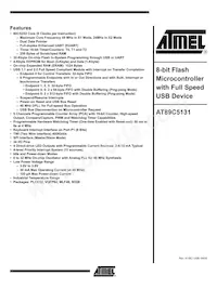 AT89C5131A-PUTIM Datasheet Copertura