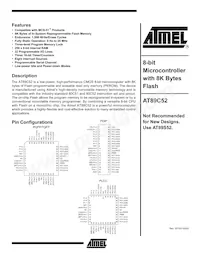 AT89C52-16JI Datenblatt Cover