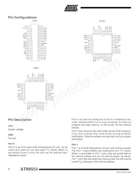 AT89S53-24JU Datasheet Pagina 2