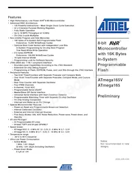ATMEGA165V-8AI Datenblatt Cover