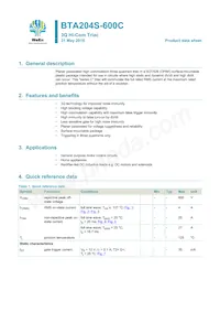 BTA204S-600C Datasheet Copertura