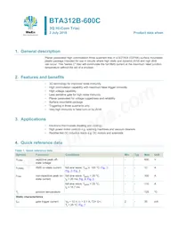 BTA312B-600C Datasheet Copertura