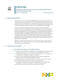 LPC2194HBD64 Datasheet Cover