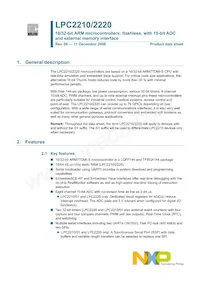 LPC2210FBD144 Datenblatt Cover