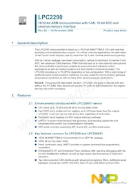 LPC2290FBD144 Datenblatt Cover