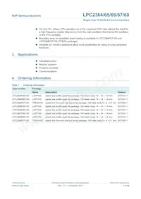 LPC2364FET100數據表 頁面 3