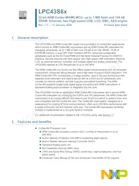 LPC43S67JET100E Datasheet Copertura