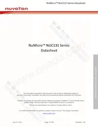 NUC131SD2AE數據表 封面