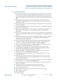 P89LPC9351FA Datasheet Pagina 2