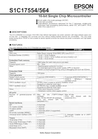 S1C17564F111100 Datasheet Copertura