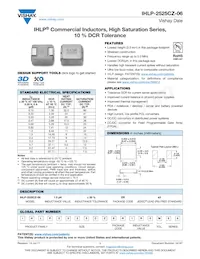 IHLP2525CZERR82M06 Datasheet Cover