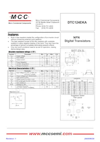 DTC124EKA-TP數據表 封面