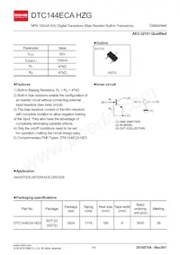 DTC144ECAHZGT116 Datenblatt Cover