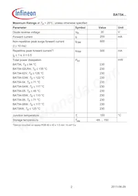 BAT5405WE6327HTSA1 Datasheet Pagina 2