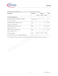 BFP420E6433HTMA1 Datasheet Pagina 2