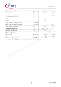 BG3123RH6327XTSA1 Datasheet Pagina 2