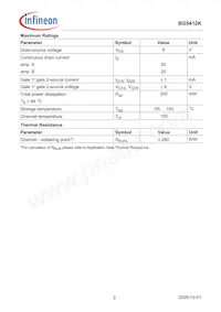 BG5412KH6327XTSA1 Datasheet Page 2