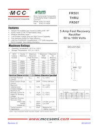 FR507-TP Datasheet Cover