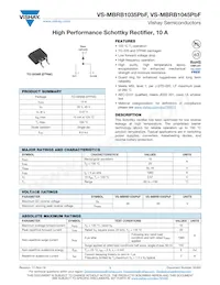 VS-MBRB1045TRRPBF Datasheet Cover