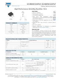 VS-MBRB1645TRRPBF Datasheet Copertura