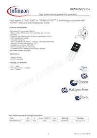 IKW40N65H5AXKSA1 Datasheet Pagina 2