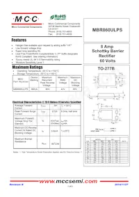 MBR860ULPS-TP Datasheet Copertura