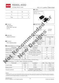 RB060L-40DDTE25數據表 封面