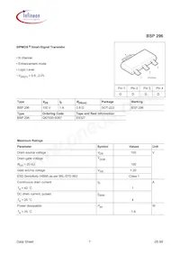 BSP296L6433HTMA1數據表 封面