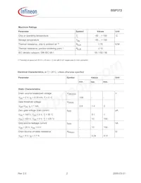 BSP372L6327HTSA1數據表 頁面 2