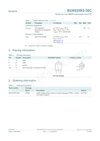 BUK625R2-30C Datasheet Pagina 2