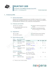 BUK7607-30B Datenblatt Cover