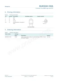 BUK9240-100A/C1 Datasheet Pagina 2