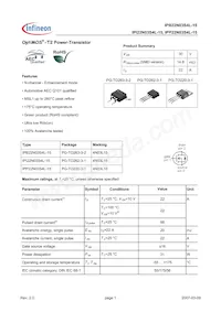 IPP22N03S4L15AKSA1數據表 封面