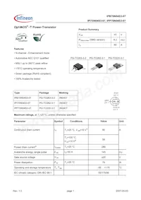 IPP70N04S307AKSA1 Datasheet Copertura