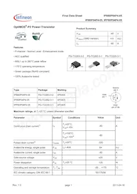 IPP80P04P405AKSA1 Datasheet Copertura