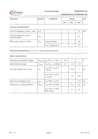 IPP80P04P405AKSA1 Datasheet Pagina 2