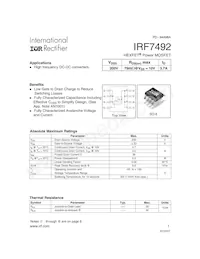 IRF7492 Datasheet Cover