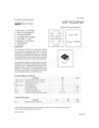IRF7603TRPBF數據表 封面