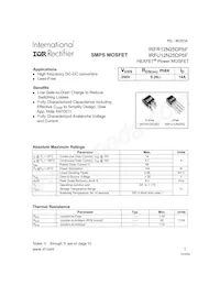 IRFR12N25DTRPBF Datasheet Cover