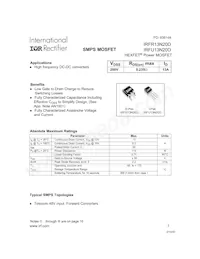 IRFR13N20DCTRLP Datenblatt Cover