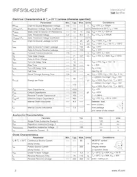 IRFS4228TRLPBF數據表 頁面 2